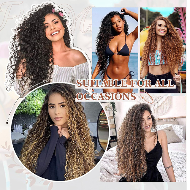 Curly Clip in Hair Extensions for Black Women, 4Pcs Double Weft Brazilian Virgin Human Hair Clip Ins 20inch 140g Kinky Curly Human Hair Extensions Natural Black