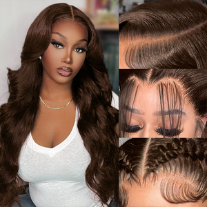 13x4 Glueless Wigs Human Hair Pre Plucked Pre Cut with Baby Hair, 210% Density 12A Brazilian Body Wave Lace Front Wigs 26