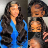 13x6 Body Wave Lace Front Wigs 180% Density Brazilian Virgin Human Hair HD Lace Natural Black For Women