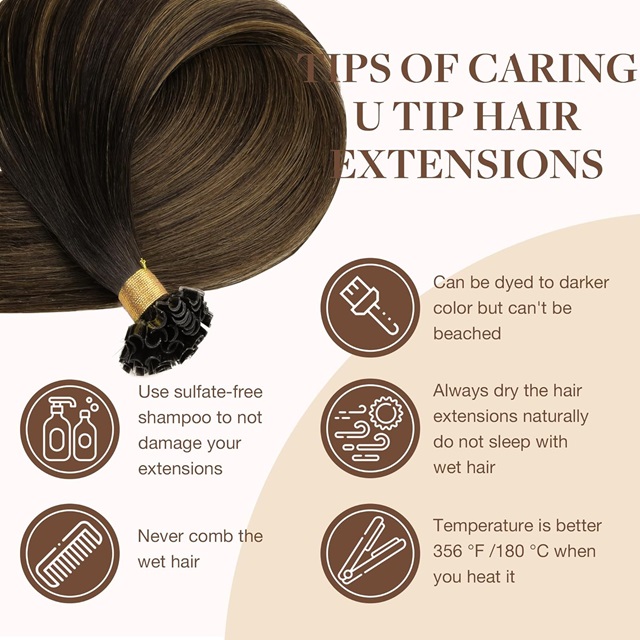 ISWEET 16-inch Remy Human Hair U Tip Extensions, 50g 50 Strands Hot Fusion Style, 2/6/2 Balayage (Dark Brown to Chestnut Brown), Invisible & Natural