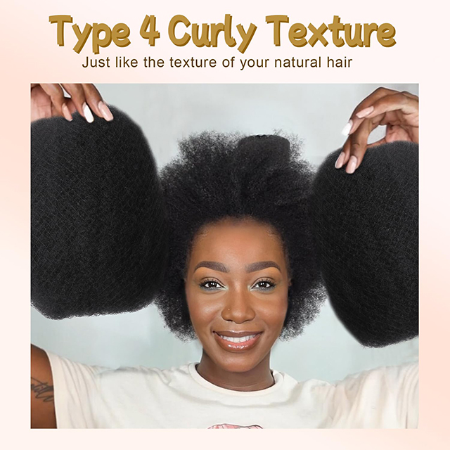 ISWEET Afro Kinky Human Hair 16 Inch 4C Kinky Curly Bundles 50g Perfect for Mini Twist & Dreadlocks 1B Natural Black Hair Extensions