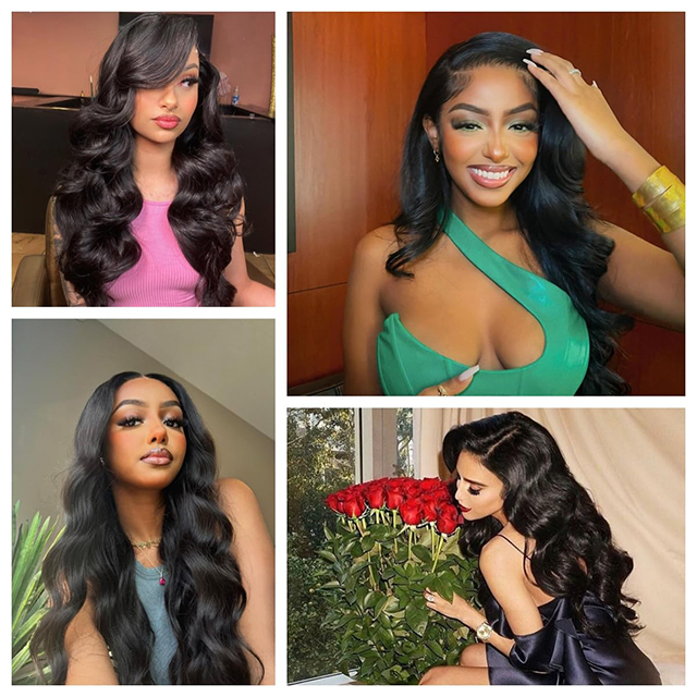 ISWEET Body Wave Bundles 100% Unprocessed Brazilian Human Hair 26-32 Inch 12A Grade Quick Weave Hair Extensions 4 Bundle Deals Natural Black Virgin Hair for Full & Soft Wave