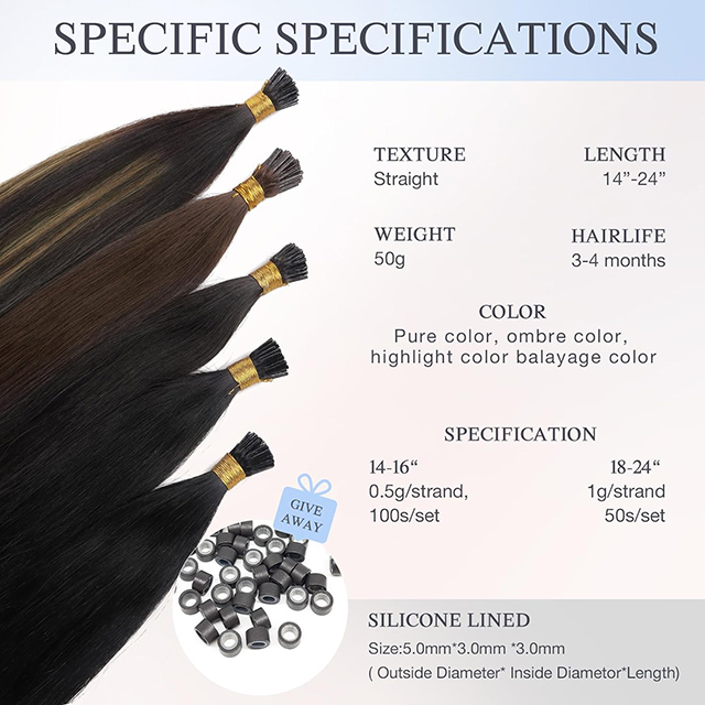 I Tip Hair Extensions Real Remy Human Hair 1g/Strand Micro Tip 50G/Pack Invisible Straight Hair Extension For Women Girls Dark Brown #2