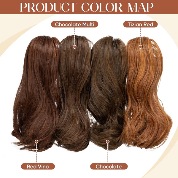 2-Piece Tizian Red Short Ponytail Hair Set – 12 & 14 Inch Wavy Curly Synthetic Claw Clip Hairpieces for Daily Wear