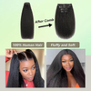 Kinky Straight Clip in Hair Extensions for Black Women - 8Pcs Brazilian Virgin Yaki Straight Human Hair 20" 120g Double Weft with 20 Clips Natural Black Hair Extensions