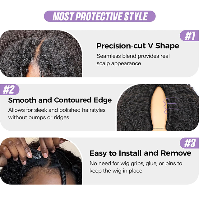 ترقية V جزء شعر مستعار بشعر بشري 20 بوصة Afro Curly 180 ٪ كثافة نصف شعر مستعار قابلة للتعديل