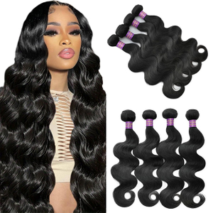 ISWEET Body Wave Bundles 100% Unprocessed Brazilian Human Hair 26-32 Inch 12A Grade Quick Weave Hair Extensions 4 Bundle Deals Natural Black Virgin Hair for Full & Soft Wave