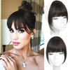 ISWEET Light Brown Clip-in Wispy Bangs – 100% Real Human Hair, Fringe with Temple Hairpieces, Fake Front Bang Extensions for Women