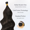 I Tip Hair Extensions Real Remy Human Hair 1g/Strand Micro Tip 50G/Pack Invisible Straight Hair Extension For Women Girls Dark Brown #2