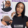 200% Density 5x5 HD Lace Glueless Bob Wig – 10 Inch Natural Black Human Hair, Pre-Plucked Pre-Cut, Wear & Go Short Wig for Black Women
