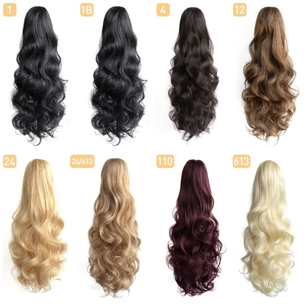 Fluffy Wavy Claw Clip Ponytail | 20 Inch Darkest Brown Synthetic Hair Extension, Comfortable Clip-on Hairpiece for Women, Ideal for All Occasions