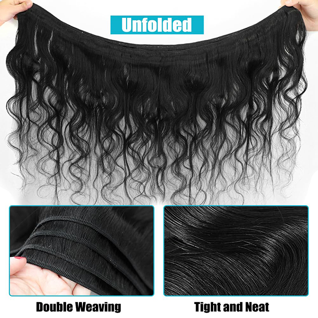 ISWEET Body Wave Bundles 100% Unprocessed Brazilian Human Hair 26-32 Inch 12A Grade Quick Weave Hair Extensions 4 Bundle Deals Natural Black Virgin Hair for Full & Soft Wave