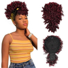 ISWEET Black Kinky Curly Afro Puff Ponytail – Drawstring Design with Bangs, Short Updo Hairpieces for Black Women (Natural Black 1B)