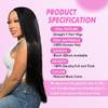 V Part Human Hair Straight Wig for Black Women: Upgraded U Part, No Leave Out/Sew/Glue, 18-Inch Clip-In Half Wig, 180% Density Natural Black
