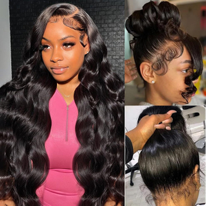 Body Wave Lace Front Wigs Human Hair 360 Full Lace Frontal Wig HD Transparent Lace Brazilian Virgin Human Hair Natural Color For Black Women