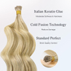 I Tip Hair Extensions Remy Human Hair #16/22 Light Blonde Mixed Golden Blond Highlights 1g/Strand Micro Tip 50G/Pack Invisible Straight Ombre Hair For Women Girls