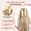 ISWEET 24 Inch Curly Wavy Claw Clip Ponytail Hair Extension for Women – Ombre Blonde To Light Blonde Clip-on Hairpiece