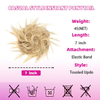 Tousled Messy Bun Hair Piece - Synthetic Wavy Ponytail Chignon Extension with Elastic Band, Natural Blonde Mix Bleach Blonde Updo Hairpiece for Women