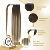 Ponytail Extension Real Human Hair for Women Clip in Ponytail Hair Extension Straight Hair Pieces Wrap Around Dark Brown Mix Medium Brown Highlights Brown Balayage 22inch 80G