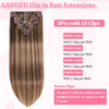 ISWEET Clip in Hair Extensions Real Human Hair #4/27-Chocolate Brown to Honey Blonde 20 Inch 105g 8pcs Invisible Straight Double Weft for Black Women Girls