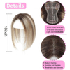 ISWEET Hair Topper for Thinning Hair - 10 Inch Human Hair with Swiss Lace Base Ombre Light Brown Blonde Highlights Undetectable Daily Wear Solution