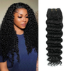 12A Brazilian Deep Wave Human Hair Bundles - 22 Inch 1-Bundles Natural Black | Real Unprocessed Raw 100% Virgin Human Hair Extensions for Black Women, Double Drawn Curly Wet & Wavy Texture