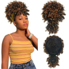 ISWEET Black Kinky Curly Afro Puff Ponytail – Drawstring Design with Bangs, Short Updo Hairpieces for Black Women (Natural Black 1B)