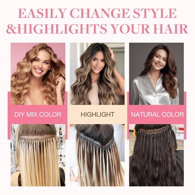 ISWEET 16-inch Remy Human Hair U Tip Extensions, 50g 50 Strands Hot Fusion Style, 2/6/2 Balayage (Dark Brown to Chestnut Brown), Invisible & Natural