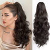 Fluffy Wavy Claw Clip Ponytail | 20 Inch Darkest Brown Synthetic Hair Extension, Comfortable Clip-on Hairpiece for Women, Ideal for All Occasions