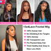 Straight Lace Front Wigs Human Hair 13x4 HD Transparent Pre Plucked 180% Density With Baby Hair For Black Women