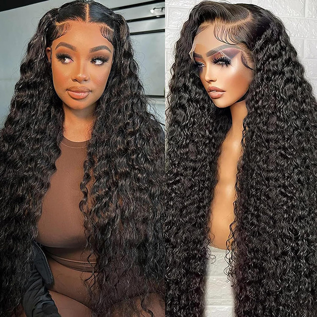 Deep Wave HD Lace Front Wigs 180% Density Human Hair 13x4 Transparent Lace Pre Plucked With Baby Hair for Black Women