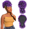 ISWEET Black Kinky Curly Afro Puff Ponytail – Drawstring Design with Bangs, Short Updo Hairpieces for Black Women (Natural Black 1B)