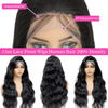 ISWEET 36 Inch Body Wave 13x6 HD Lace Front Wigs Brazilian Virgin Human Hair Wig With 200 Density Baby Hair Pre Plucked Tangle-Free Natural Black for Women