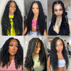 Human Braiding Hair for Boho Braids 2 Bundles Natural Black Color 10A Brazilian Virgin Deep Wave Bulk for Boho Knotless Braids