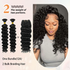 10 Inch 12A Brazilian Deep Wave Hair Bundle – Natural Black Unprocessed Virgin Human Hair, Double Drawn Wet & Wavy Curly Extensions for Black Women