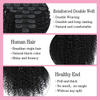 8 Pieces Virgin Curly Clip in Hair Extensions for Black Women 10A Brazilian 16 Inch Natural Black 3C 4A Kinky Curly Clip ins Human Hair Extensions Fashion Hairstyle