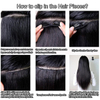 Kinky Straight Clip in Hair Extensions for Black Women - 8Pcs Brazilian Virgin Yaki Straight Human Hair 20" 120g Double Weft with 20 Clips Highlight Hair (T1BP1B/30)
