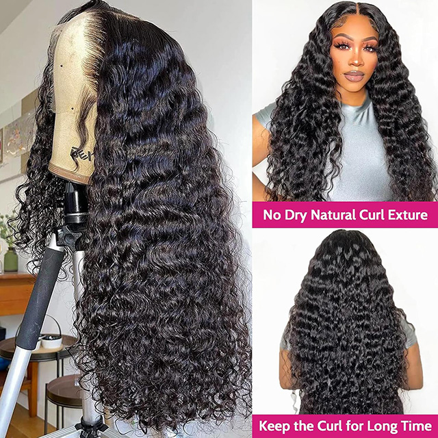 Deep Wave HD Lace Front Wigs 180% Density Human Hair 13x4 Transparent Lace Pre Plucked With Baby Hair for Black Women