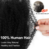 Afro Twist Human Hair 16 Inch Afro Kinkys Bulk Human Hair 40g/Bundle Natural Black Human BraidingHair for Loc Extensions Marley Twist Brainding Hair (16inch,Pack of 2)