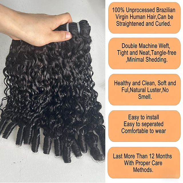 ISWEET Burmese Curly Bundles 12A Brazilian Virgin Hair 22-26 Inch Quick Weave Human Hair With Spiral Curly Water Wave Ends Natural Black For Women 22 24 26 Inch