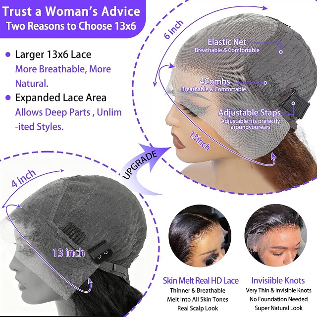 Chocolate Brown Human Hair Wig: 200 Density, 13X6 Body Wave HD Lace Front, Pre Plucked Glueless, 26-Inch for Women