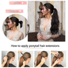 Ponytail Extension Human Hair Wrap Around Clip in Hair Piece Long Straight Pony Tails Remy Human Hair Piece for Women Dark Brown #2