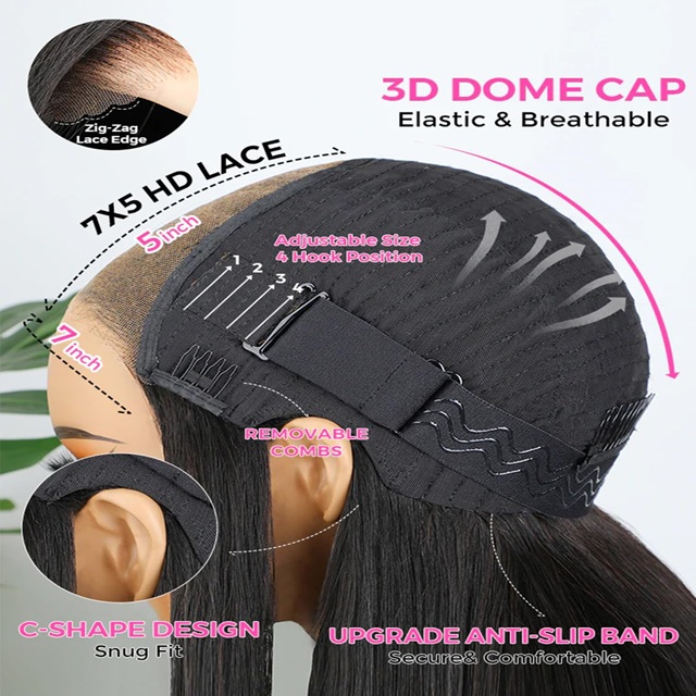 ISWEET Hair Glueless Wear & Go Lace Front Wig – 12 Inch Short Straight Bob Human Hair Wig, Pre‑Cut Lace for Beginners & Black Women