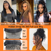 Luxury 360 WIG Full Lace Wig Brasilian Human Hair Deep Wave 200% Densità HD HD in pizzo HD da 30 pollici Pesoless pre-pizzicato con coulisse regolabile