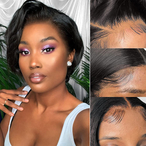 Short Curly Pixie Cut Wigs 13X4 Lace Front Wigs Human Hair Lace Closure Wig For Black Women