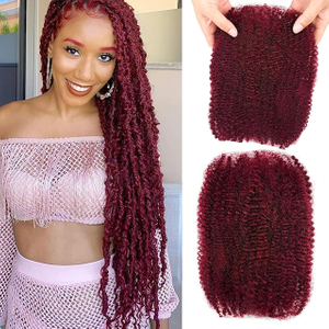 ISWEET 20 Inch Afro Kinkys Bulk Human Hair 40g 1 Bundle Kinky Twist Hair For Dreadlock Extensions Braiding Hair For Twist And Soft Locs (1 Pack) 