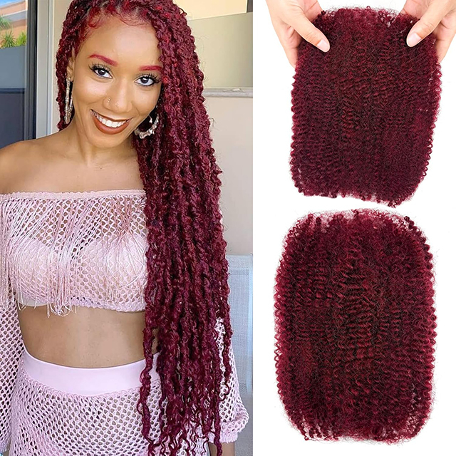 ISWEET 20 Inch Afro Kinkys Bulk Human Hair 40g 1 Bundle Kinky Twist Hair For Dreadlock Extensions Braiding Hair For Twist And Soft Locs (1 Pack) 