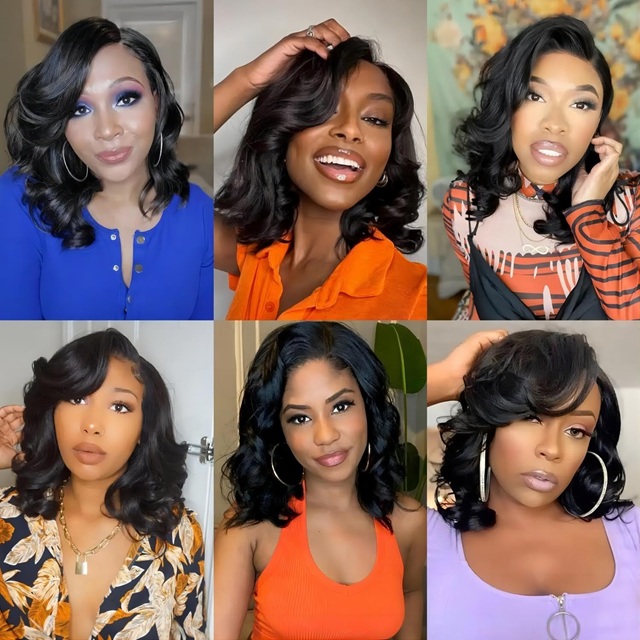 ISWEET Wear & Go Glueless Short Bob Wig – 12 Inch 6x4 HD Lace Closure, Pre-Plucked Pre-Cut Body Wave Human Hair Lace Front Wig for Women