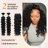 12A Brazilian Deep Wave Human Hair Bundles - 22 Inch 1-Bundles Natural Black | Real Unprocessed Raw 100% Virgin Human Hair Extensions for Black Women, Double Drawn Curly Wet & Wavy Texture