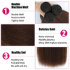 ISWEET Brown Kinky Straight Human Hair 3 Bundles 100% Unprocessed Brazilian Virgin Remy Hair Extensions Yaki Straight Weave (16, 18, 20 Inches)